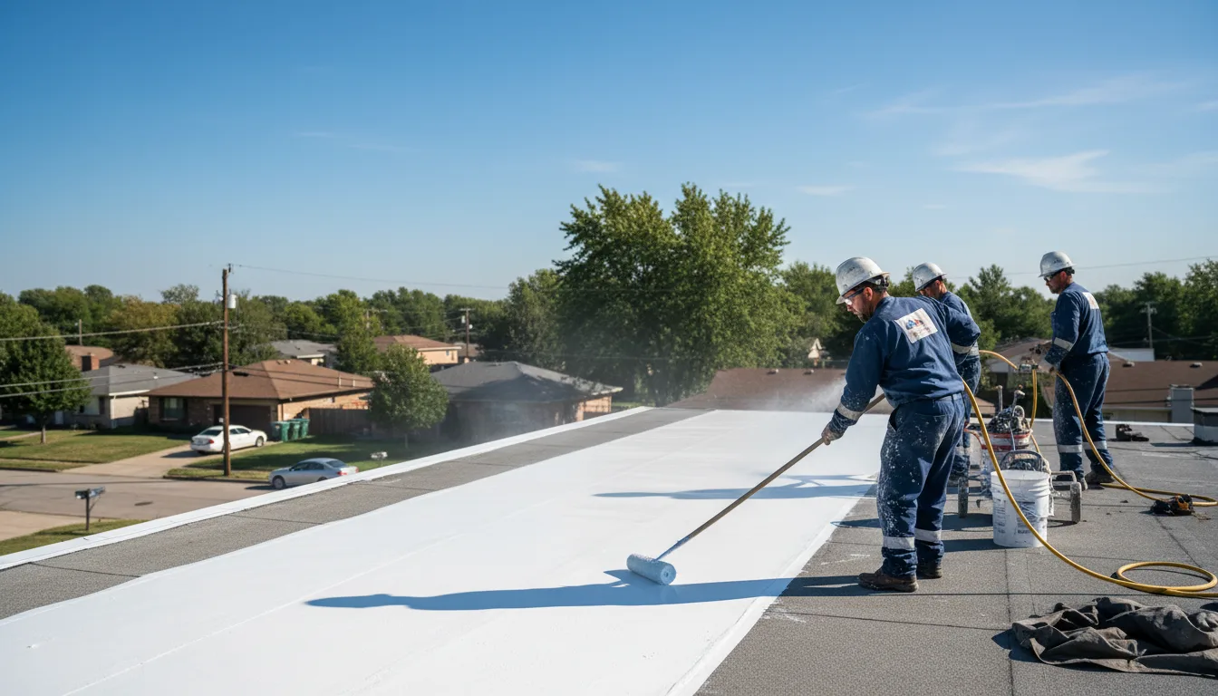 Commercial roof coating in Faxon, OK near me
